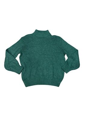 🌿 Aerie Dark Green‎ Mock Neck Sweater Oversized Ribbed Knit Size Medium